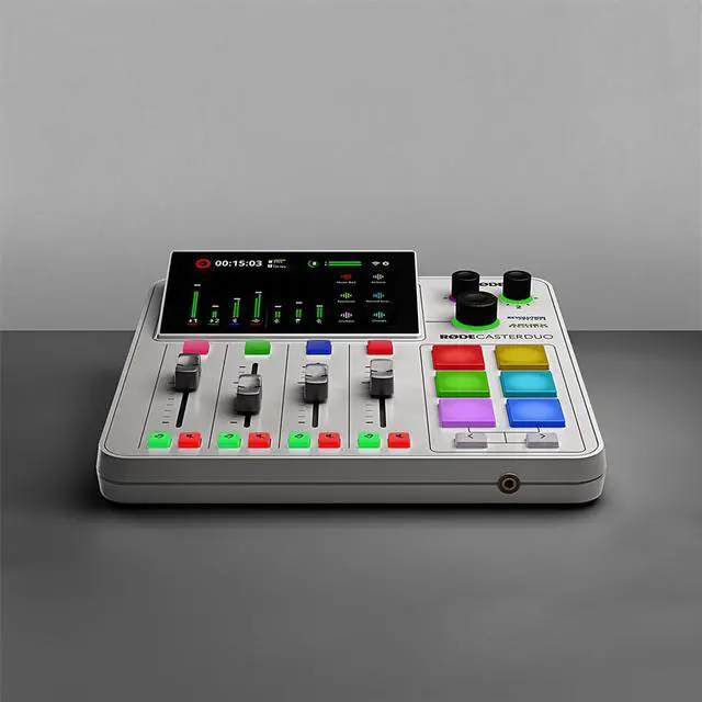 Alt view image 12 of 14 - RODE Microphone RODECaster Duo Integrated Audio Production Studio (White)