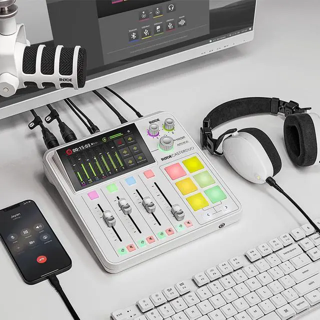 Alt view image 13 of 14 - RODE Microphone RODECaster Duo Integrated Audio Production Studio (White)