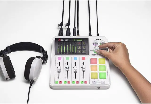 Alt view image 14 of 14 - RODE Microphone RODECaster Duo Integrated Audio Production Studio (White)