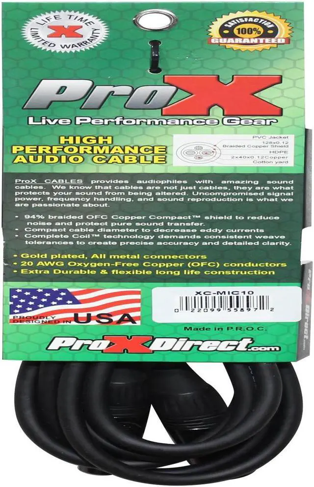 Alt view image 7 of 9 - ProX High Performance Microphone Cable, 10'