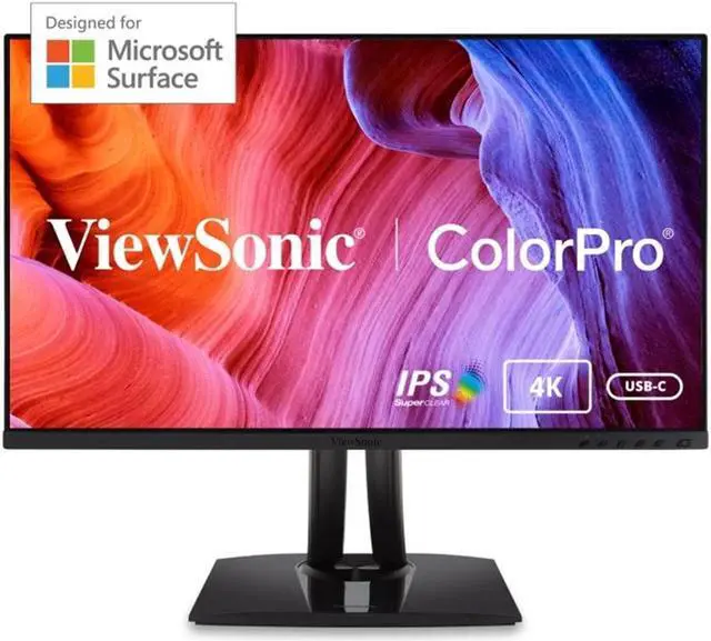 Alt view image 8 of 14 - ViewSonic VP275-4K 27 Inch IPS 4K UHD Monitor Designed for Surface with advanced ergonomics, ColorPro 100% sRGB, 60W USB C, HDMI and DisplayPort inputs or Home and Office