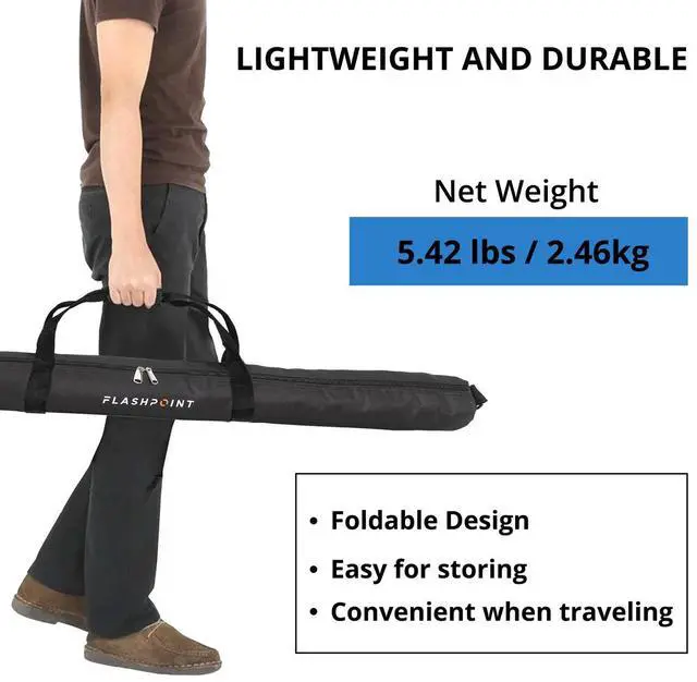 Alt view image 6 of 7 - Flashpoint Pro Air-Cushioned Heavy-Duty Light Stand (Blue, 13') #FP-S-13-BL-V2