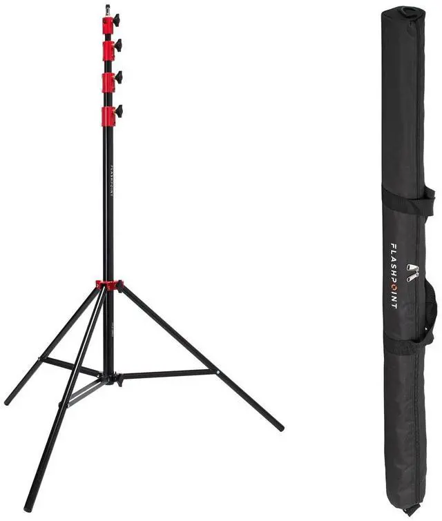 Main image of Flashpoint Pro Air-Cushioned Heavy-Duty Light Stand (Red, 13') #FP-S-13-RD-V2