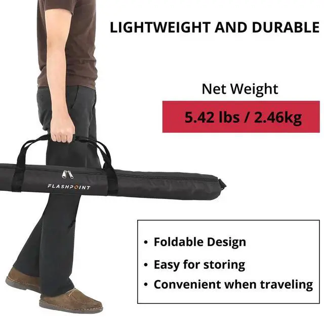 Alt view image 5 of 7 - Flashpoint Pro Air-Cushioned Heavy-Duty Light Stand (Red, 13') #FP-S-13-RD-V2