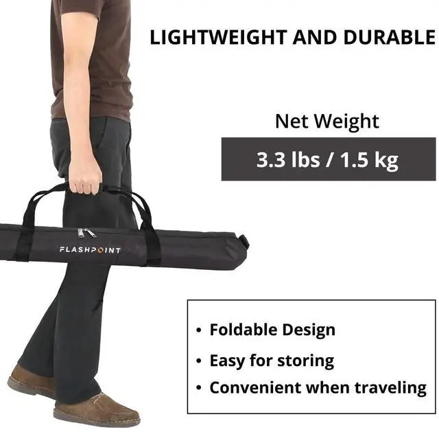 Alt view image 6 of 7 - Flashpoint Pro Air-Cushioned Heavy-Duty Light Stand (Black, 7.2') #FP-S-7-V2