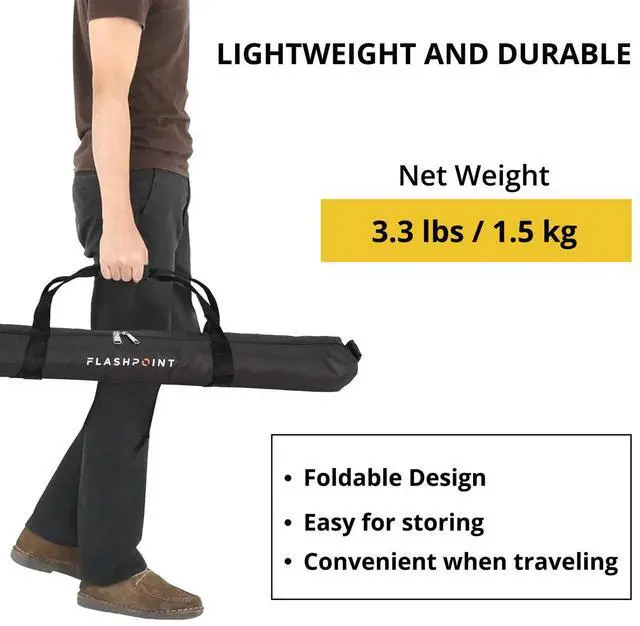 Alt view image 6 of 7 - Flashpoint Pro Air-Cushioned Heavy-Duty Light Stand (Yellow, 7.2') #FP-S-7-YL-V2