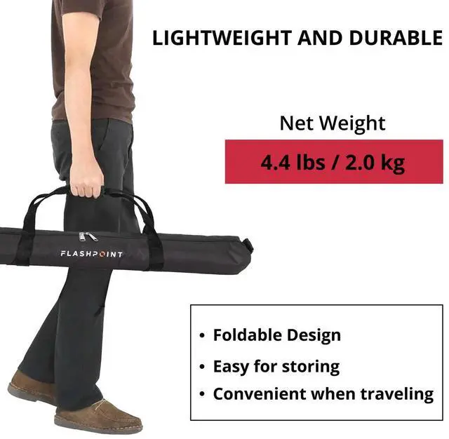 Alt view image 5 of 7 - Flashpoint Pro Air-Cushioned Heavy-Duty Light Stand (Red, 9.5') #FP-S-9-RD-V2