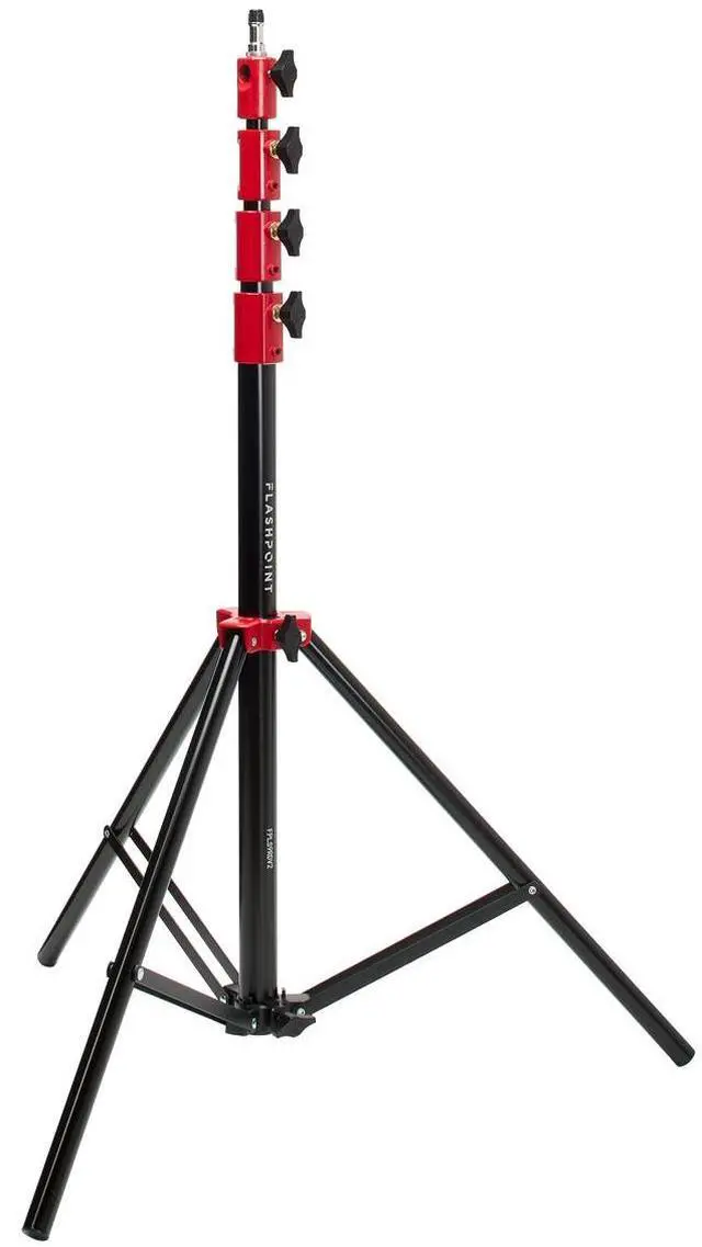 Alt view image 6 of 7 - Flashpoint Pro Air-Cushioned Heavy-Duty Light Stand (Red, 9.5') #FP-S-9-RD-V2