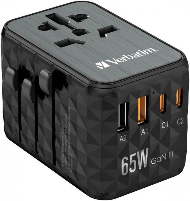 Alt view image 2 of 7 - Verbatim UTA-05 GaN III 65W Universal Travel Adapter #32120