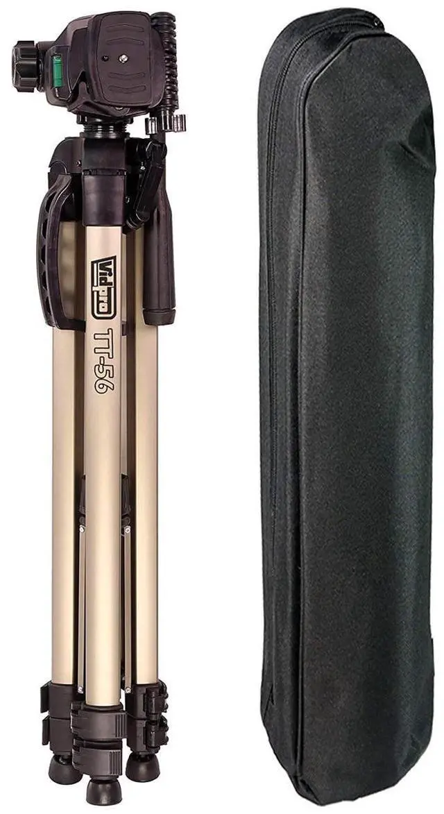 Alt view image 8 of 9 - Vidpro TT-56 56" Heavy-Duty Aluminum Tripods with 3-Way Pan & Tilt Head & Case