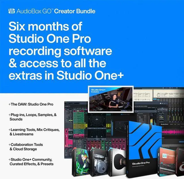 Alt view image 11 of 13 - PreSonus AudioBox Go Creator Hardware/Software Recording Bundle