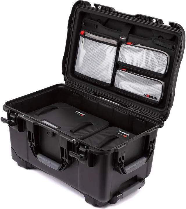 Alt view image 3 of 7 - Nanuk Media Series 935 Wheeled Waterproof Hard Case with N-Cubik 17S, 17M Insert and Lid Organizer, Black