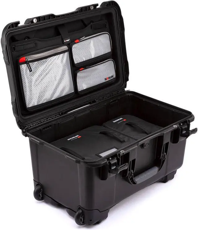 Alt view image 4 of 7 - Nanuk Media Series 935 Wheeled Waterproof Hard Case with N-Cubik 17S, 17M Insert and Lid Organizer, Black