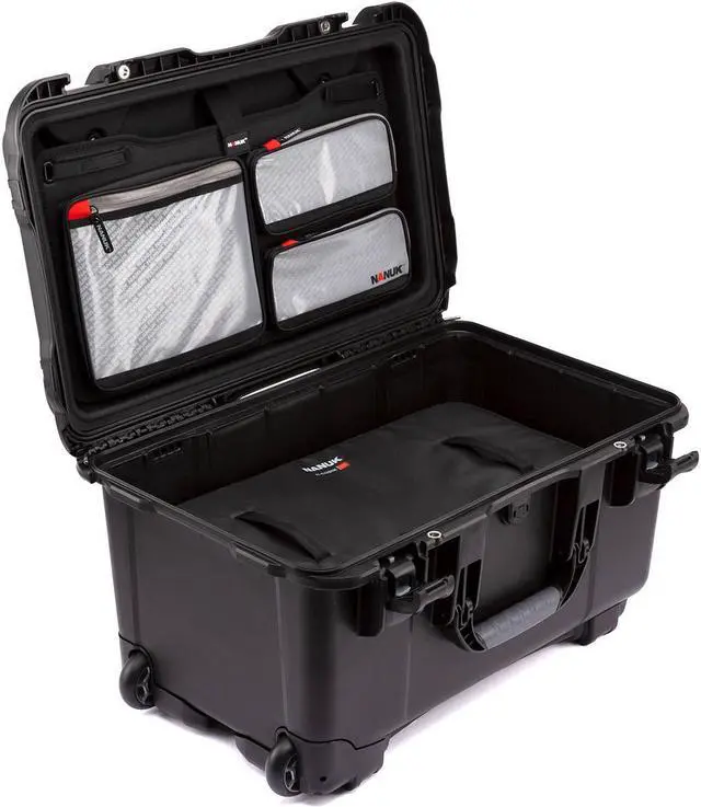 Alt view image 4 of 7 - Nanuk Media Series 935 Wheeled Waterproof Hard Case with N-Cubik 17L Insert and Lid Organizer, Black