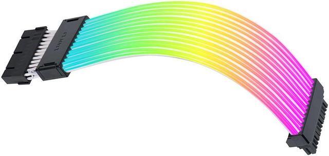 Alt view image 11 of 13 - Lian Li Strimer Wireless 24 Pin - Addressable RGB Power Extension Cable with 2.4 GHz Wireless Control -  12 Light Guides - Wireless Controller Included; a controller is required for use. (PW24-1W-T)