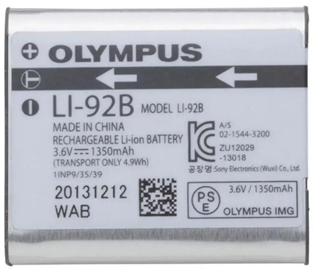 Alt view image 3 of 5 - OM SYSTEM LI-92B Rechargeable Lithium-Ion Battery for Cameras - 3.6 Volts