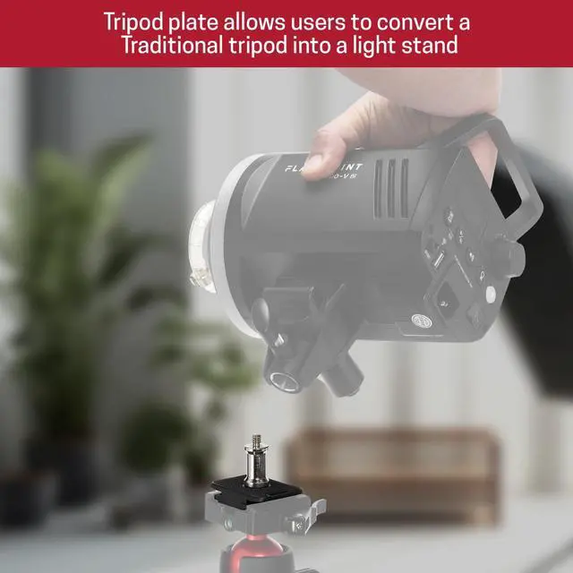 Alt view image 5 of 7 - 3Pod Baby Pin Plate, Arca and RC2 Compatible, Convert Your Tripod to a Light Stand with Multi-Mount Tripod Plate