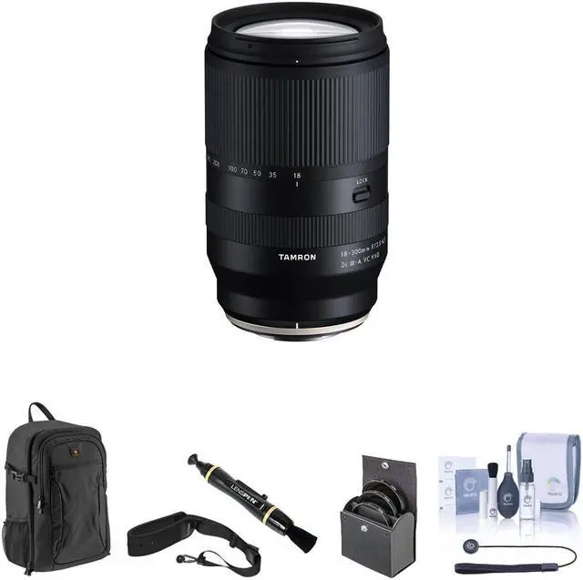 Main image of Tamron 18-300mm f/3.5-6.3 Di III-A VC VXD Lens for Sony E Bundle with Backpack, 67mm Filter Kit, Camera Strap, Lens Cleaner, Cleaning Kit, Universal Lens Cap Tether