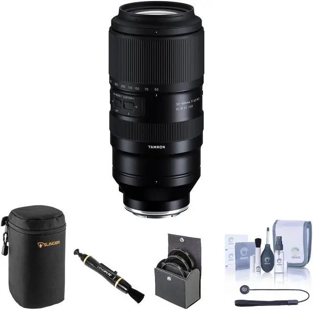 Main image of Tamron 50-400mm f/4.5-6.3 Di III VC VXD Lens for Sony E Bundle with 67mm Filter Kit, Lens Case, Lens Cleaner, Cleaning Kit, Universal Lens Cap Tether