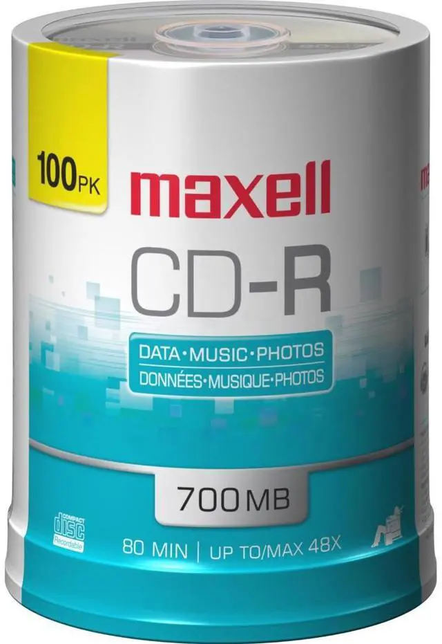 Alt view image 6 of 6 - Maxell CD Recordable Media - CD-R - 48x - 700 MB - 100 Pack Spindle