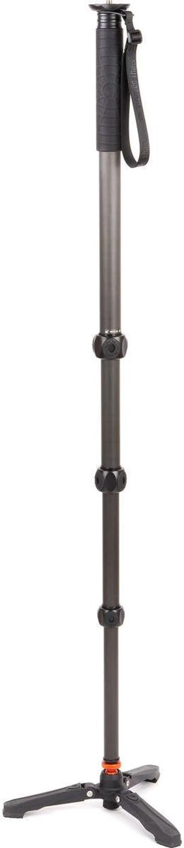 Alt view image 2 of 7 - 3 Legged Thing Legends Lance 4-Section Carbon Fiber Monopod with DocZ Foot Stabilizer Kit, Darkness