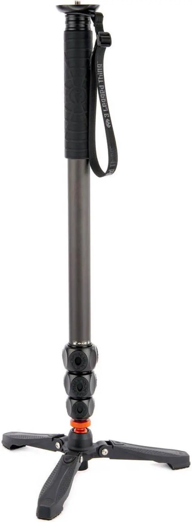 Main image of 3 Legged Thing Legends Lance 4-Section Carbon Fiber Monopod with DocZ Foot Stabilizer Kit, Darkness