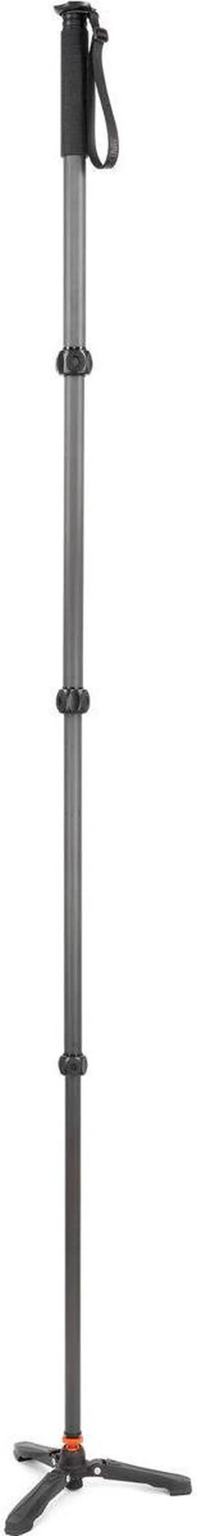 Alt view image 3 of 7 - 3 Legged Thing Legends Lance 4-Section Carbon Fiber Monopod with DocZ Foot Stabilizer Kit, Darkness