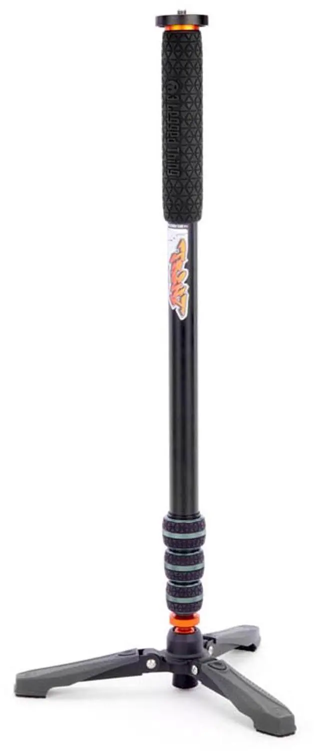 Alt view image 12 of 13 - 3 legged thing punks trent 2.0 monopod with docz2 foot spreader kit - lightweight magnesium alloy camera monopod with multiple uses for heavy equipment - grey