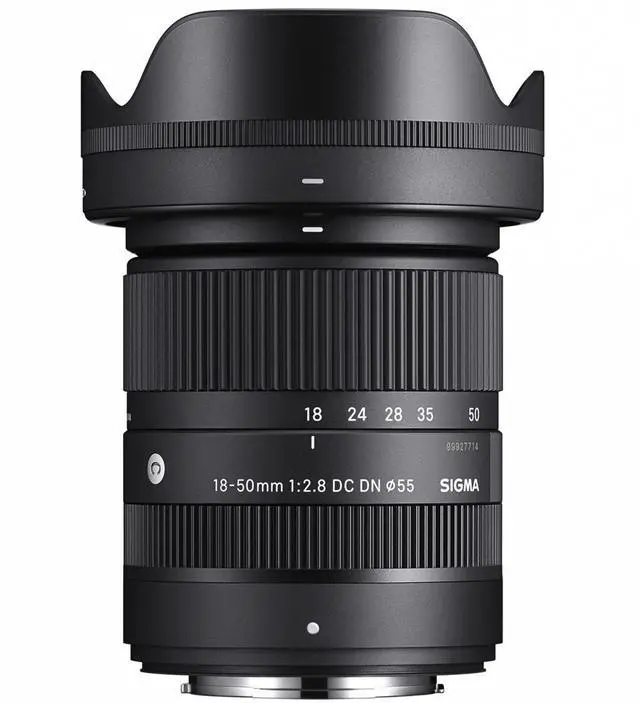 Alt view image 2 of 5 - Sigma 18-50mm f/2.8 DC DN Contemporary Lens for Fujifilm X, Bundle with 55mm Multi Coated UV Slim Filter, Microfiber Cleaning Cloth