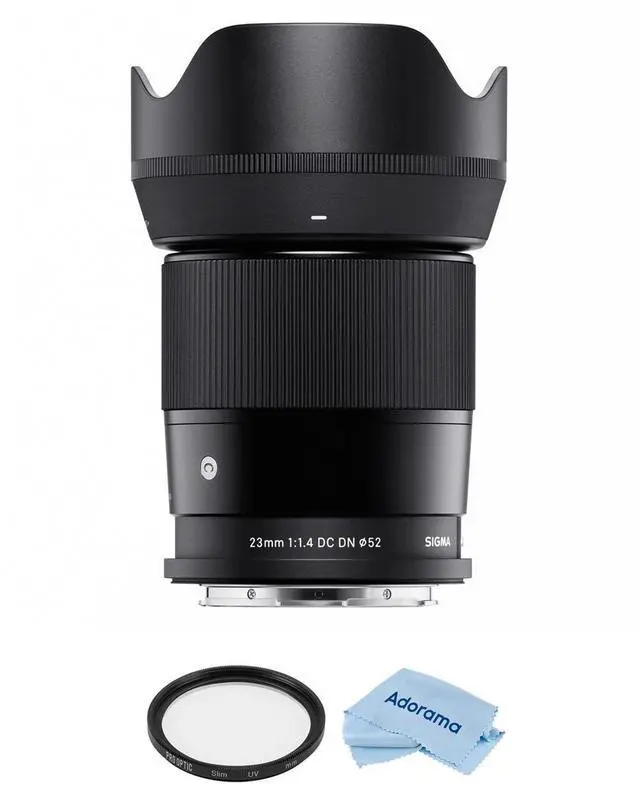 Main image of Sigma 23mm f/1.4 DC DN Contemporary Lens for L Mount Bundle with 52mm Multi Coated UV Filter, Microfiber Cleaning Cloth