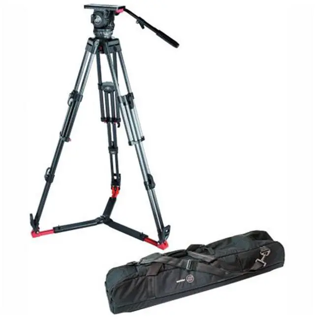Main image of Sachtler Video 20 S1 Fluid Head with ENG 2 Heavy-Duty 3-Section Carbon Fiber Tripod and Ground Spreader