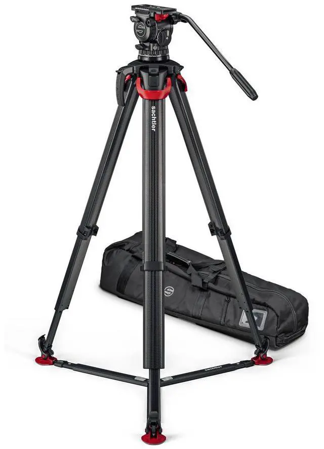 Alt view image 2 of 7 - Sachtler aktiv10T 100mm Fluid Head with flowtech 100 Carbon Fiber Tripod and Ground Spreader