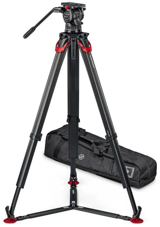 Alt view image 3 of 7 - Sachtler aktiv10T 100mm Fluid Head with flowtech 100 Carbon Fiber Tripod and Ground Spreader