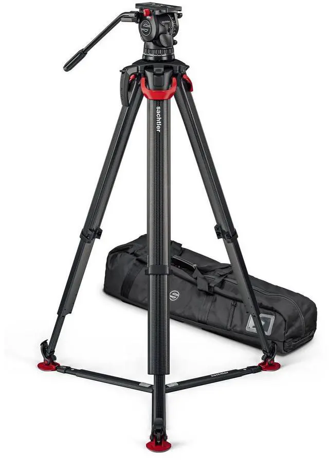 Main image of Sachtler aktiv10T 100mm Fluid Head with flowtech 100 Carbon Fiber Tripod and Ground Spreader