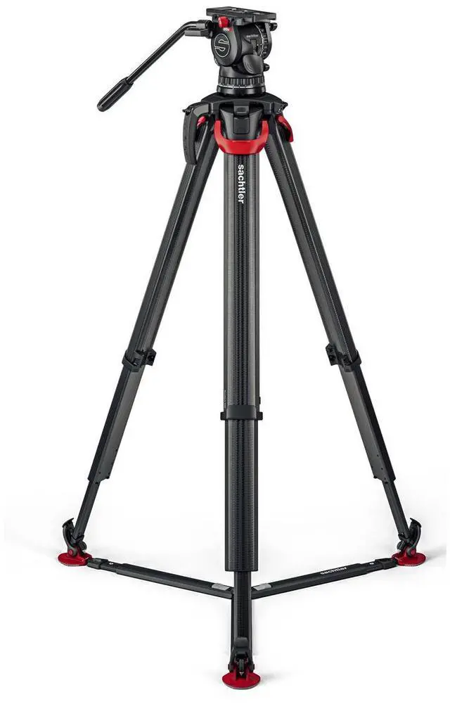 Alt view image 6 of 7 - Sachtler aktiv10T 100mm Fluid Head with flowtech 100 Carbon Fiber Tripod and Ground Spreader