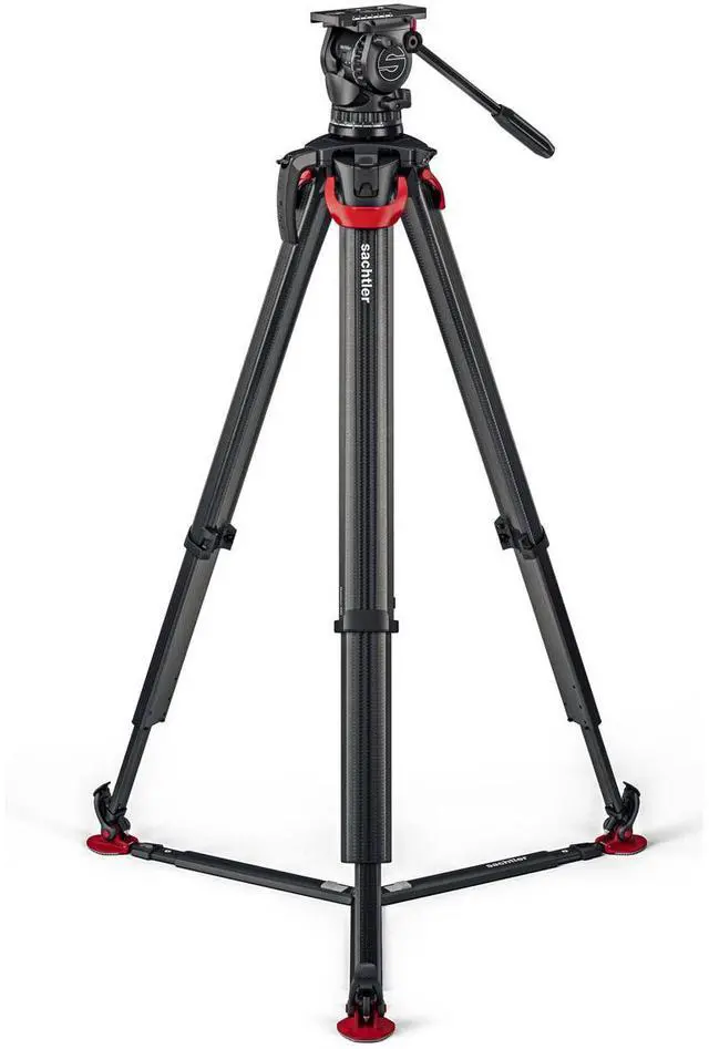 Alt view image 5 of 7 - Sachtler aktiv10T 100mm Fluid Head with flowtech 100 Carbon Fiber Tripod and Ground Spreader