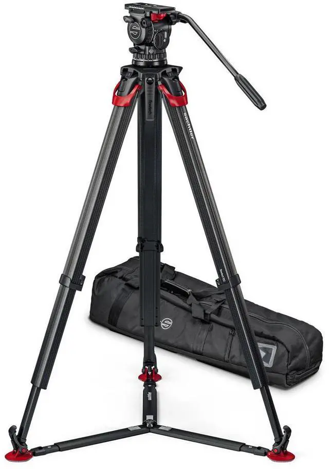 Alt view image 4 of 7 - Sachtler aktiv10T 100mm Fluid Head with flowtech 100 Carbon Fiber Tripod and Ground Spreader