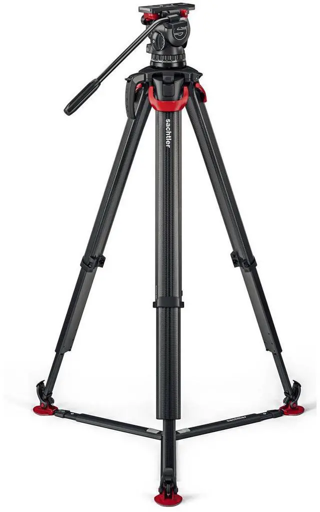 Alt view image 7 of 7 - Sachtler aktiv10T 100mm Fluid Head with flowtech 100 Carbon Fiber Tripod and Ground Spreader