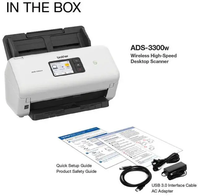 Alt view image 5 of 10 - Brother ADS3300W 24 bit 600 x 600 dpi Wireless High-Speed Desktop Scanner for Small Office & Home Office Professionals