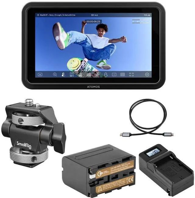 Main image of Atomos Shinobi Go 5" Full HD HDR Camera Field Monitor + Monitor Mount + NP-F970 Battery Pack with Charger + HDMI Cable