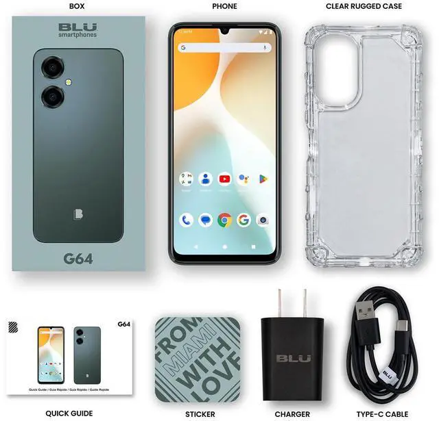 Alt view image 11 of 11 - BLU G64 G1010WW 256GB Dual-SIM GSM Unlocked, Green
