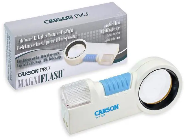 Alt view image 3 of 7 - Carson CP-32 9x MagniFlash Magnifier with LED Light and Flashlight