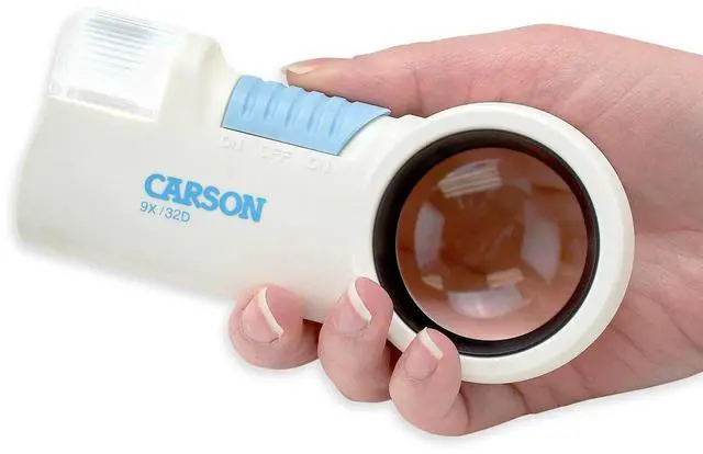 Alt view image 6 of 7 - Carson CP-32 9x MagniFlash Magnifier with LED Light and Flashlight