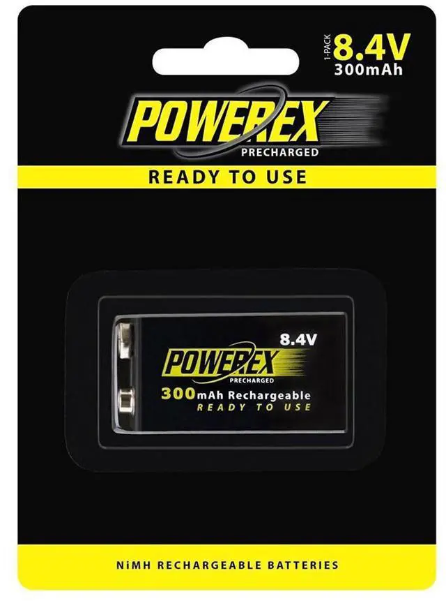 Alt view image 4 of 4 - Maha Powerex MHR84VP 1-pack 300mAh 9V Ni-MH Rechargeable Batteries