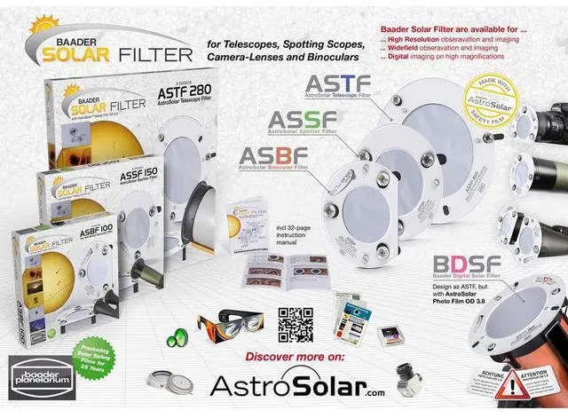 Alt view image 5 of 7 - Baader Planetarium 80mm AstroSolar Spotting Scope Filter