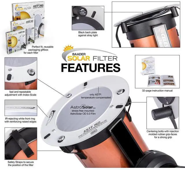 Alt view image 6 of 7 - Baader Planetarium 80mm AstroSolar Spotting Scope Filter