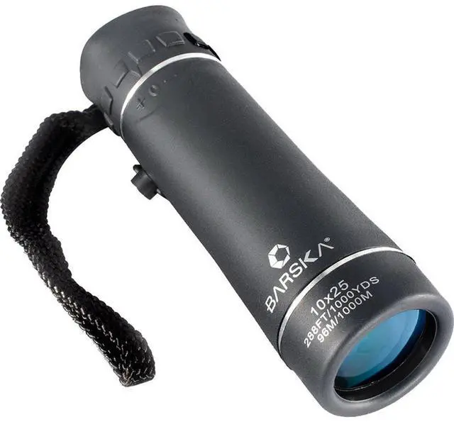 Alt view image 6 of 9 - Barska 10x25 Trend Roof BK-7 Prism Rubber Armor Monocular, Grey
