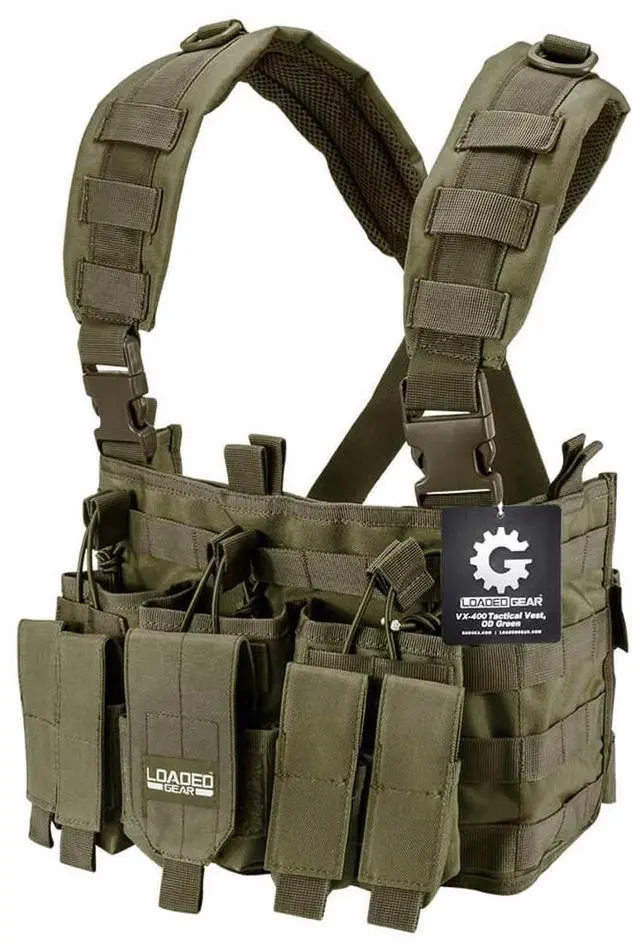 Main image of Barska Loaded Gear VX-400 Tactical Chest Rig, OD Green #BI12794
