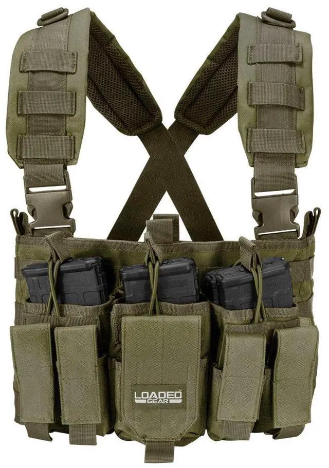 Alt view image 2 of 5 - Barska Loaded Gear VX-400 Tactical Chest Rig, OD Green #BI12794