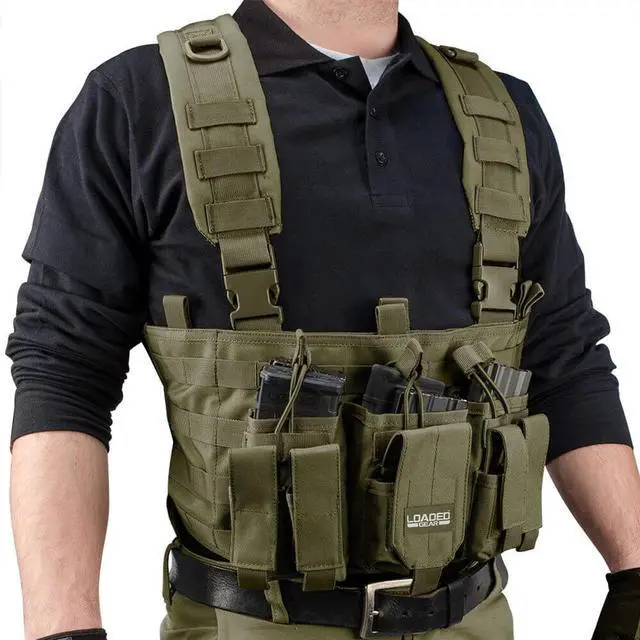 Alt view image 5 of 5 - Barska Loaded Gear VX-400 Tactical Chest Rig, OD Green #BI12794
